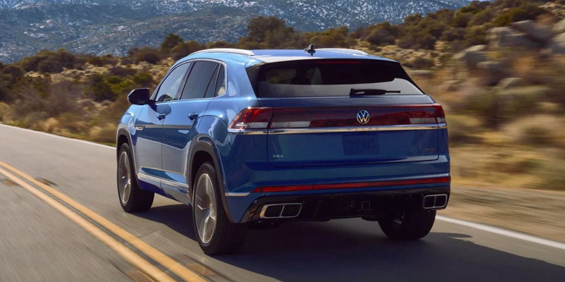 Rear driving view of Atlas Cross Sport