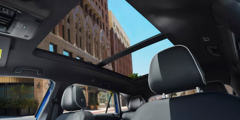 Panoramic sunroof interior view