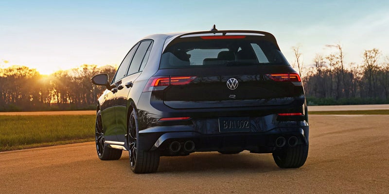 Rear view of Golf R hatchback