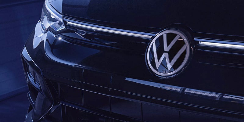 Front grille and VW badge close-up